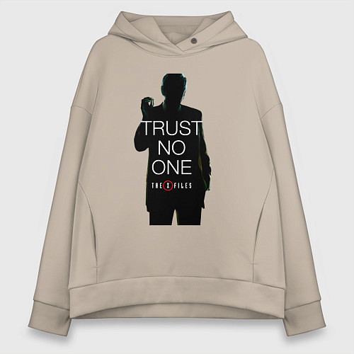 Женское худи оверсайз X files - курильщик / Миндальный – фото 1