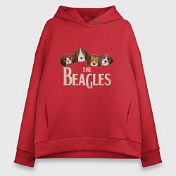 Толстовка оверсайз женская The Beagles, цвет: красный