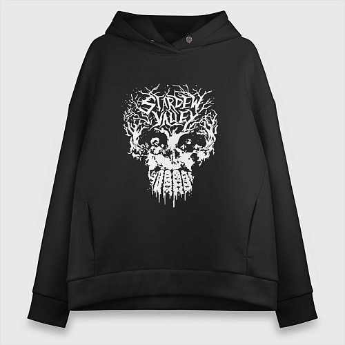 Женское худи оверсайз Skulldew Valley Tee / Черный – фото 1