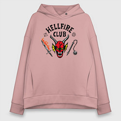 Толстовка оверсайз женская Hellfire сlub art, цвет: пыльно-розовый