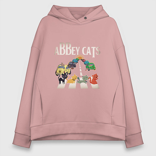 Женское худи оверсайз Abbey cats / Пыльно-розовый – фото 1