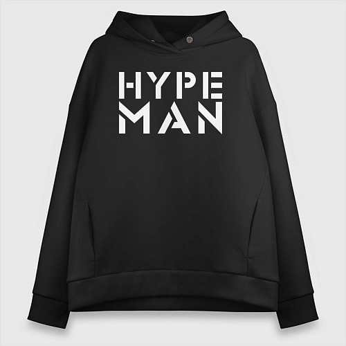 Женское худи оверсайз Hype man / Черный – фото 1