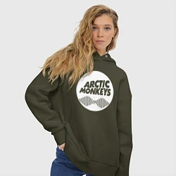 Толстовка оверсайз женская Arctic Monkeys rock, цвет: хаки — фото 2