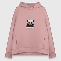 Толстовка оверсайз женская Понурый панда, цвет: пыльно-розовый
