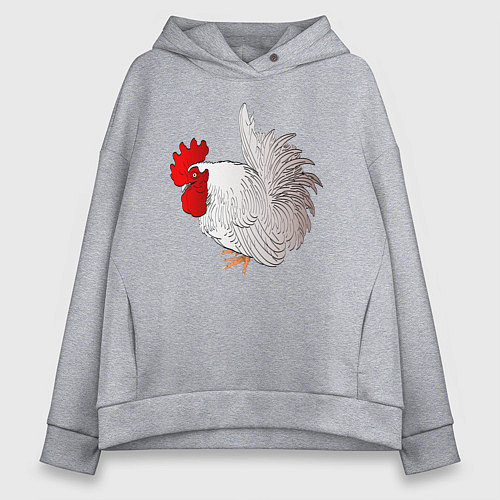 Женское худи оверсайз Петушок / Меланж – фото 1