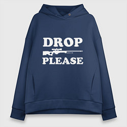 Толстовка оверсайз женская Drop AWP Please, цвет: тёмно-синий