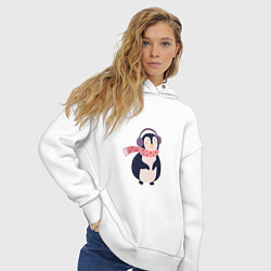 Толстовка оверсайз женская Забавный пингвин, цвет: белый — фото 2