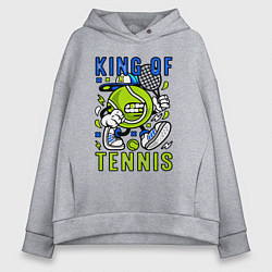 Толстовка оверсайз женская Король тенниса мяч с ракеткой, цвет: меланж