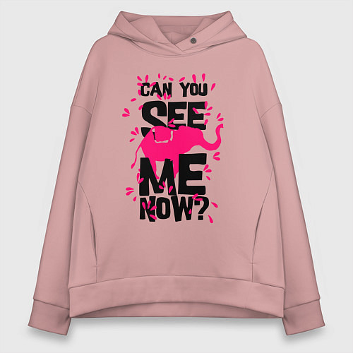 Женское худи оверсайз Неужели ты меня не видишь / Пыльно-розовый – фото 1