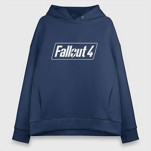 Женское худи оверсайз Fallout 4 - computer game - action / Тёмно-синий – фото 1