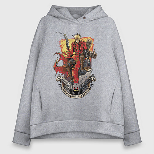 Женское худи оверсайз Trigun - Humanoid typhoon / Меланж – фото 1