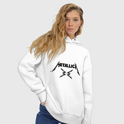 Толстовка оверсайз женская Metallica, цвет: белый — фото 2