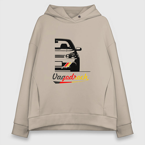 Женское худи оверсайз Half vagodroch / Миндальный – фото 1