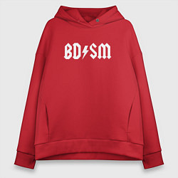Толстовка оверсайз женская BDSM мем, цвет: красный
