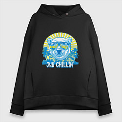 Толстовка оверсайз женская Jus chillin, цвет: черный