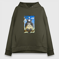 Женское худи оверсайз Тоторо на дереве