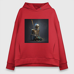 Толстовка оверсайз женская Законченная жизнь, цвет: красный