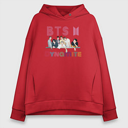 Толстовка оверсайз женская BTS Bangtan boys group, цвет: красный