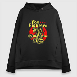 Толстовка оверсайз женская Foo fighters musical, цвет: черный