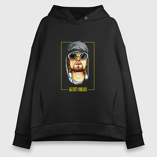 Женское худи оверсайз Kurt Cobain musician / Черный – фото 1