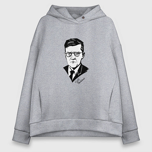 Женское худи оверсайз Композитор Дмитрий Шостакович / Меланж – фото 1