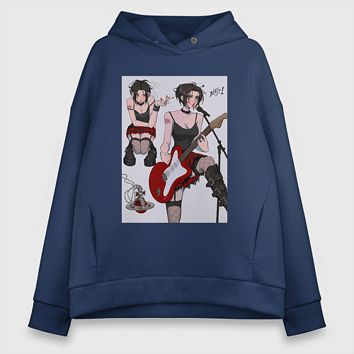 Женское худи оверсайз Нана аниме / Тёмно-синий – фото 1