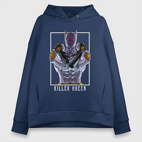 Женское худи оверсайз Killer Queen anime / Тёмно-синий – фото 1