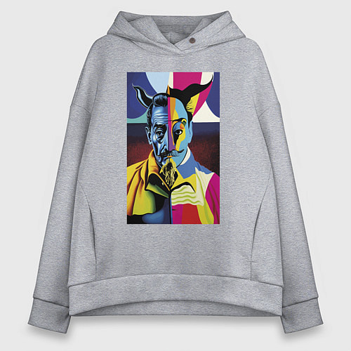 Женское худи оверсайз Salvador Dali: Neural network / Меланж – фото 1