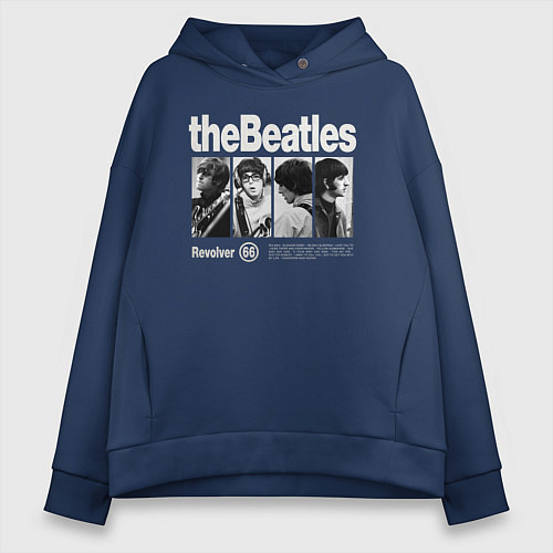 Женское худи оверсайз The Beatles rock / Тёмно-синий – фото 1