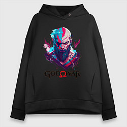 Толстовка оверсайз женская God of War, Kratos, цвет: черный