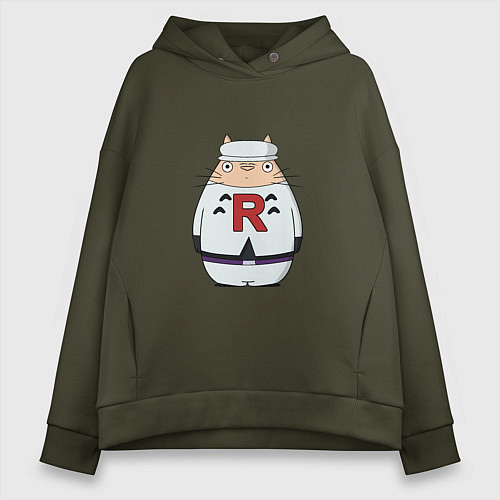 Женское худи оверсайз Totoro rocket / Хаки – фото 1