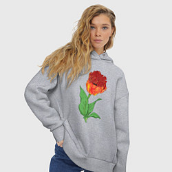 Толстовка оверсайз женская Весенний тюльпан, цвет: меланж — фото 2