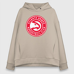 Толстовка оверсайз женская Atlanta hawks basketball, цвет: миндальный