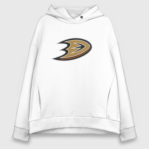 Женское худи оверсайз Анахайм Дакс логотип / Белый – фото 1