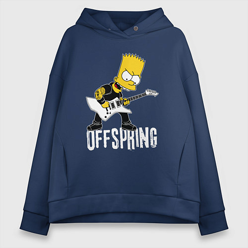 Женское худи оверсайз Offspring Барт Симпсон рокер / Тёмно-синий – фото 1