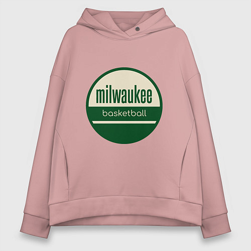 Женское худи оверсайз Milwaukee basketball / Пыльно-розовый – фото 1