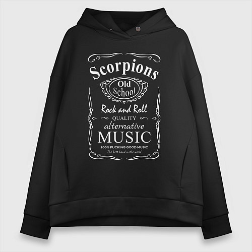 Женское худи оверсайз Scorpions в стиле Jack Daniels / Черный – фото 1