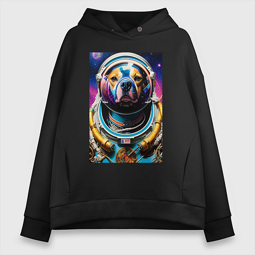 Женское худи оверсайз Стаффорд командир космического корабля / Черный – фото 1