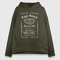 Толстовка оверсайз женская Papa Roach в стиле Jack Daniels, цвет: хаки