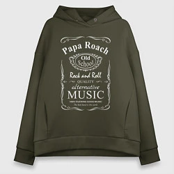 Толстовка оверсайз женская Papa Roach в стиле Jack Daniels, цвет: хаки