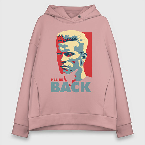 Женское худи оверсайз Терминатор арт / Пыльно-розовый – фото 1