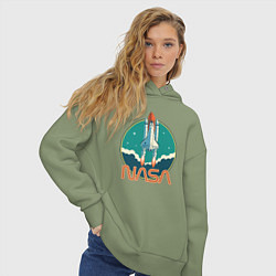 Толстовка оверсайз женская NASA Ship, цвет: авокадо — фото 2