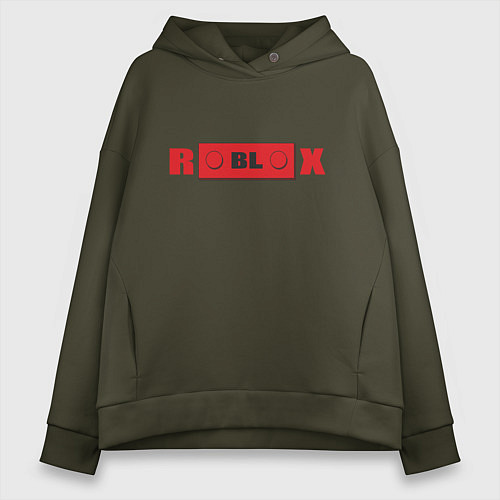 Женское худи оверсайз Roblox деталь / Хаки – фото 1