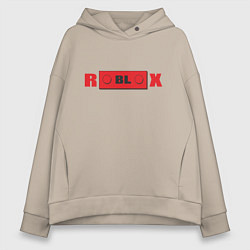 Толстовка оверсайз женская Roblox деталь, цвет: миндальный