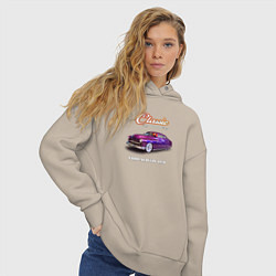 Толстовка оверсайз женская Американский олдтаймер Ford Mercury, цвет: миндальный — фото 2