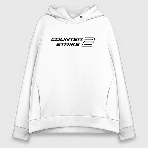 Женское худи оверсайз Counter Strike 2 / Белый – фото 1