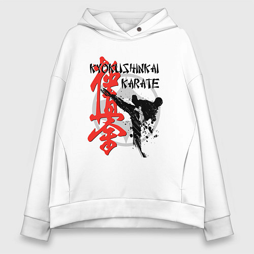 Женское худи оверсайз Киокушинкай карате / Белый – фото 1