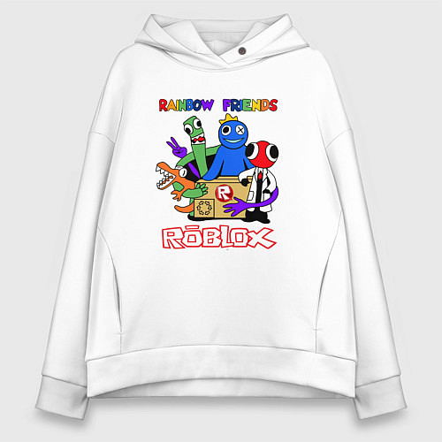 Женское худи оверсайз Радужные друзья - монстры Роблокс / Белый – фото 1