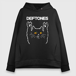 Женское худи оверсайз Deftones rock cat