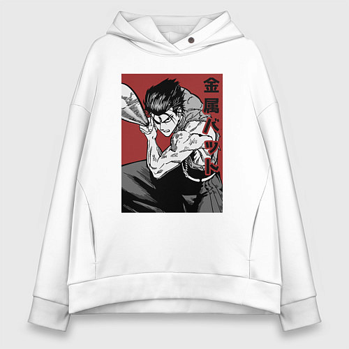 Женское худи оверсайз Стальная Бита / Белый – фото 1